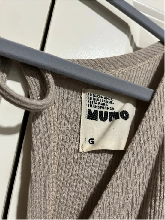 EUC Women's MUMO Taupe Ribbed V-Neck Maxi Dress with Open Back, Size L - Picture 9 of 11